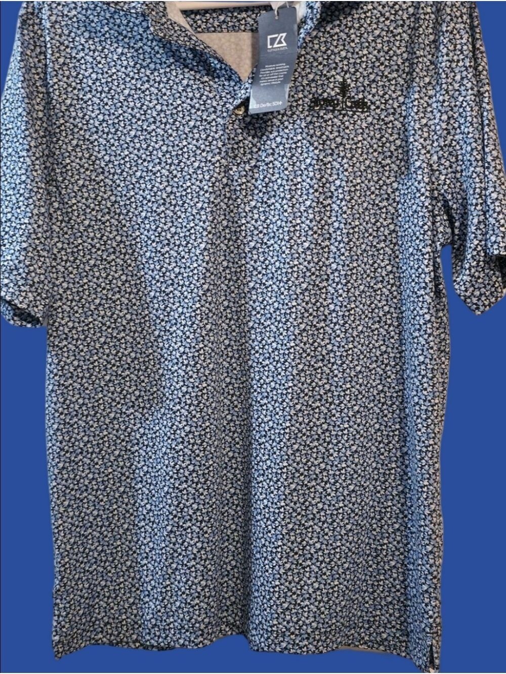 4/$67 Deal! NWT CR Casual Blue Floral Polo Shirt - Men's